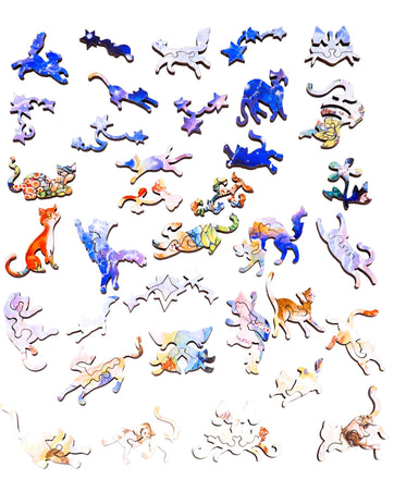 The Creation of Cats (470 Piece Wooden Jigsaw Puzzle) - Nautilus Puzzles - Wooden Jigsaw Puzzles For Adults