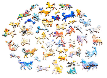 The Creation of Dogs (480 Piece Wooden Jigsaw Puzzle) - Nautilus Puzzles - Wooden Jigsaw Puzzles For Adults