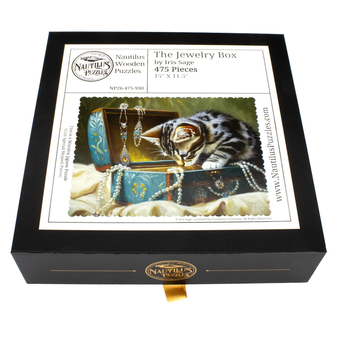 The Jewelry Box: 475 Piece Wooden Cat Puzzle - Nautilus Puzzles - Wooden Jigsaw Puzzles For Adults