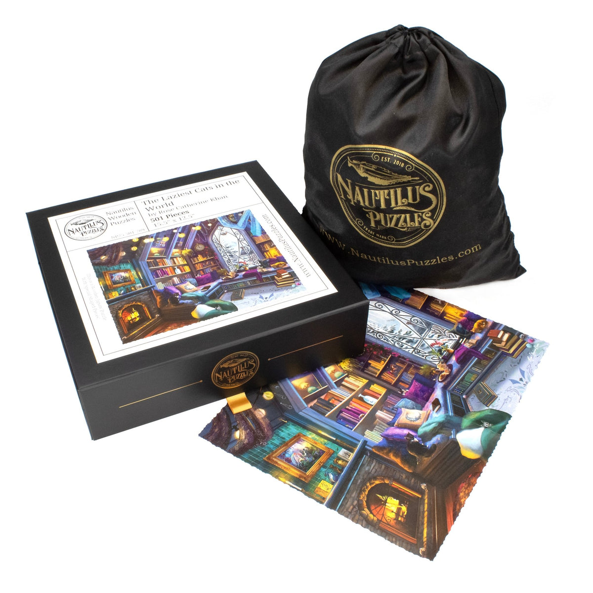 The Laziest Cats in the World (501 Pieces) Wooden Jigsaw Puzzle - Nautilus Puzzles - Wooden Jigsaw Puzzles For Adults