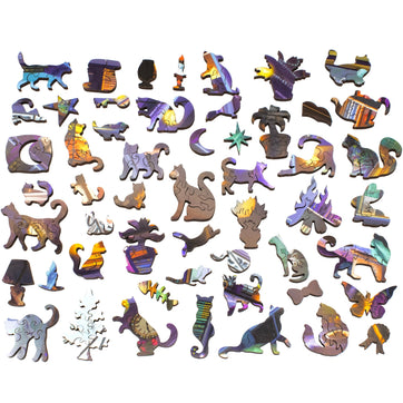 The Laziest Cats in the World (501 Pieces) Wooden Jigsaw Puzzle - Nautilus Puzzles - Wooden Jigsaw Puzzles For Adults