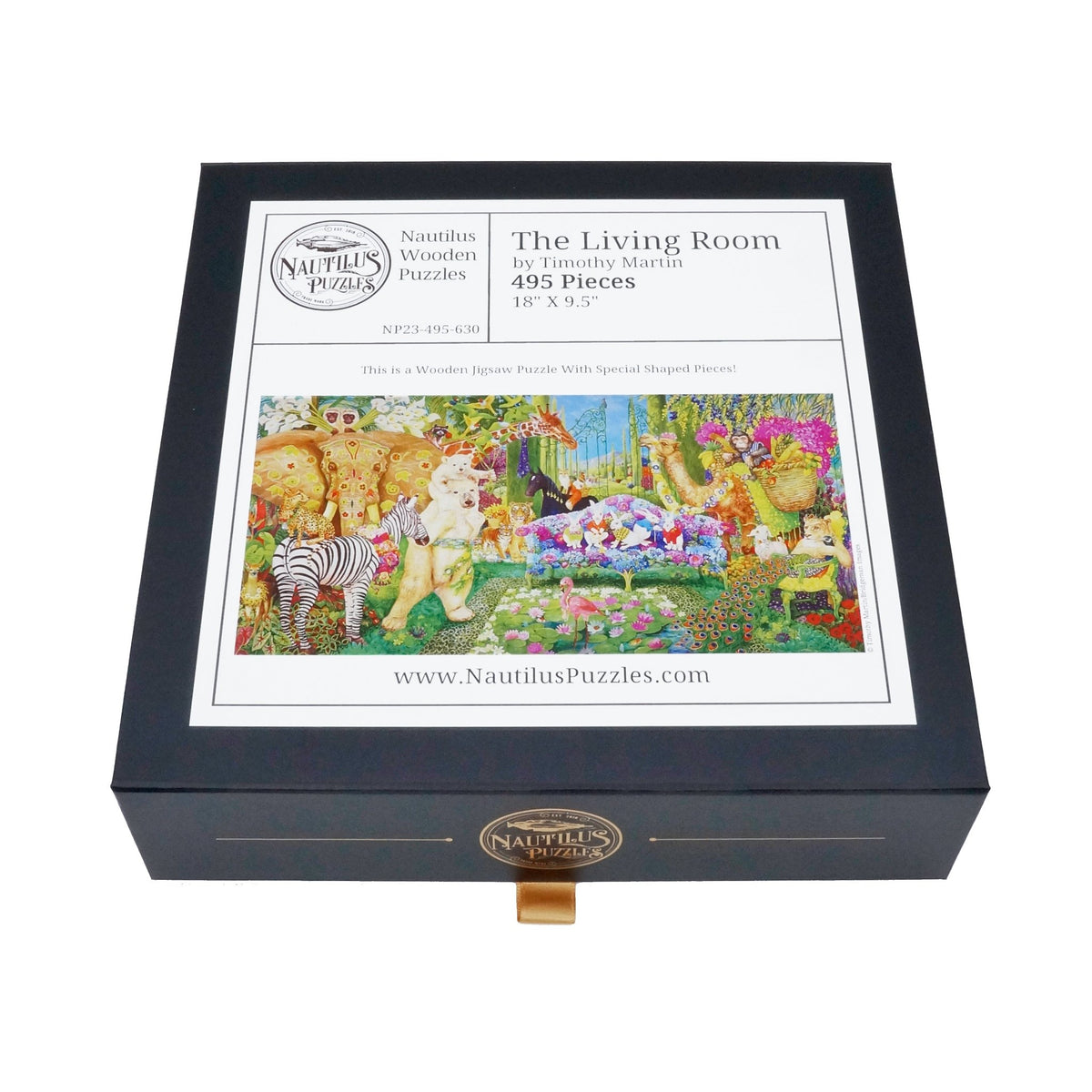 The Living Room (495 Piece Panoramic Wooden Jigsaw Puzzle) - Nautilus Puzzles - Wooden Jigsaw Puzzles For Adults