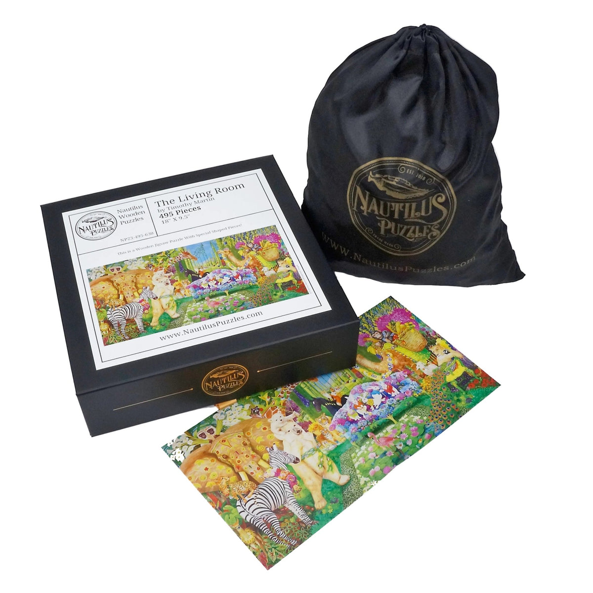 The Living Room (495 Piece Panoramic Wooden Jigsaw Puzzle) - Nautilus Puzzles - Wooden Jigsaw Puzzles For Adults