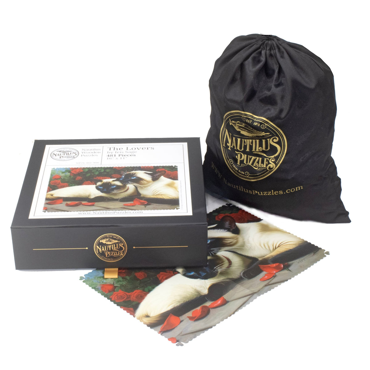 The Lovers: 481 Piece Wooden Cat Puzzle - Nautilus Puzzles - Wooden Jigsaw Puzzles For Adults