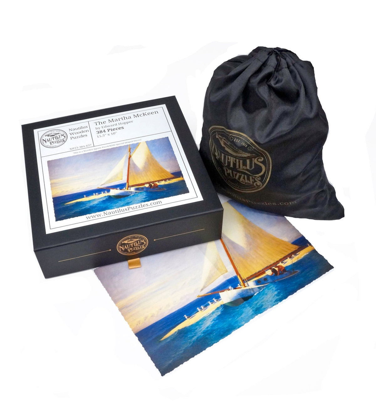 The Martha McKeen by Edward Hopper. 384 Pieces Wooden Jigsaw Puzzle. - Nautilus Puzzles - Wooden Jigsaw Puzzles For Adults