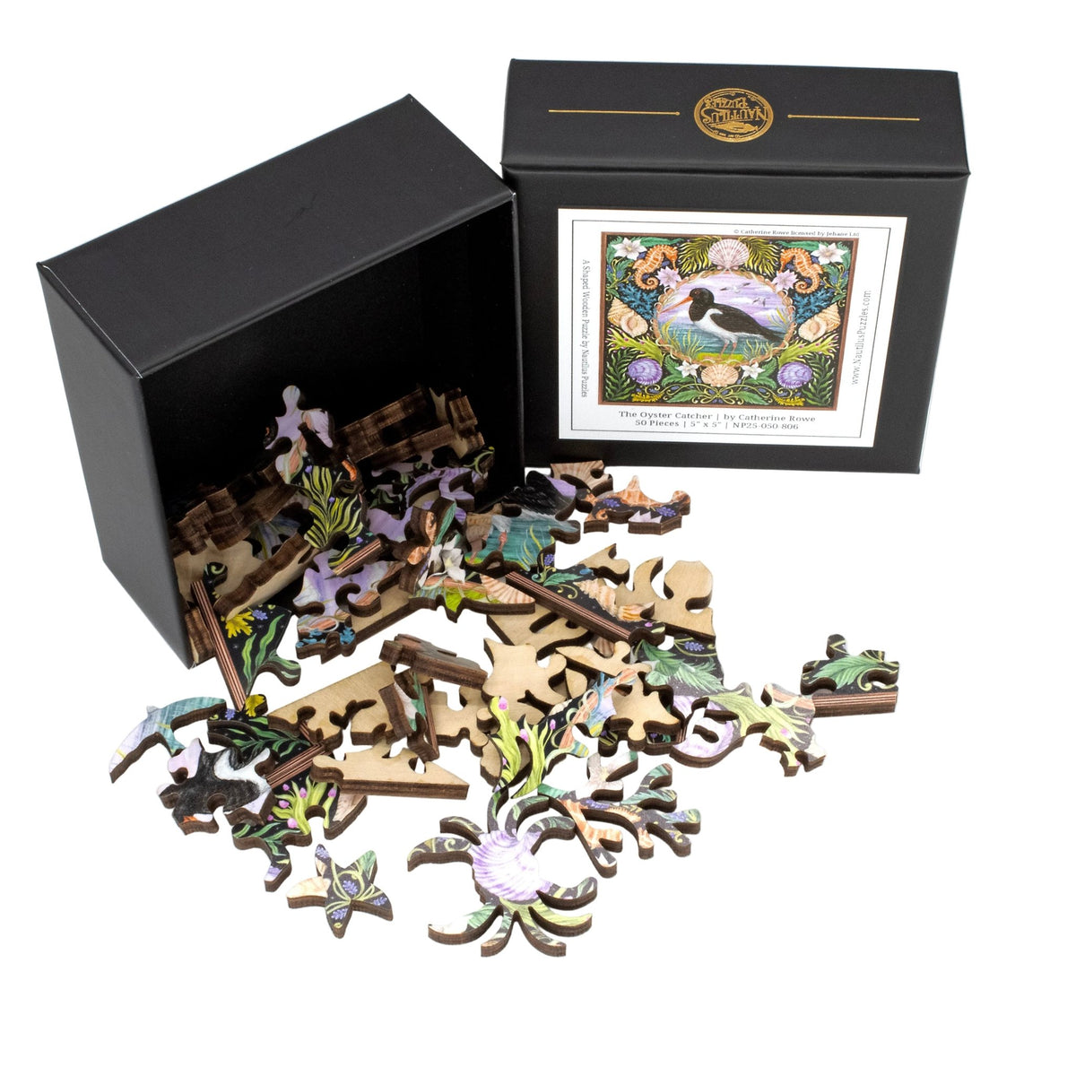 The Oyster Catcher (50 Piece Mini Wooden Jigsaw Puzzle) - Nautilus Puzzles - Wooden Jigsaw Puzzles For Adults