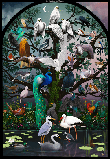 The Parliament of Fowls (511 Piece Wooden Jigsaw Puzzle) - Nautilus Puzzles - Wooden Jigsaw Puzzles For Adults