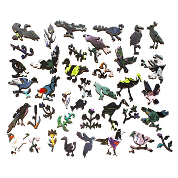 The Parliament of Fowls (511 Piece Wooden Jigsaw Puzzle) - Nautilus Puzzles - Wooden Jigsaw Puzzles For Adults