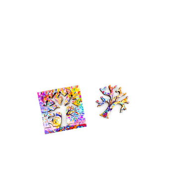The Rainbow Tree - 10 Piece Tiny Puzzle - Nautilus Puzzles - Wooden Jigsaw Puzzles For Adults