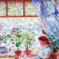 The Reading Window (474 Pieces) Wooden Jigsaw Puzzle - Nautilus Puzzles - Wooden Jigsaw Puzzles For Adults