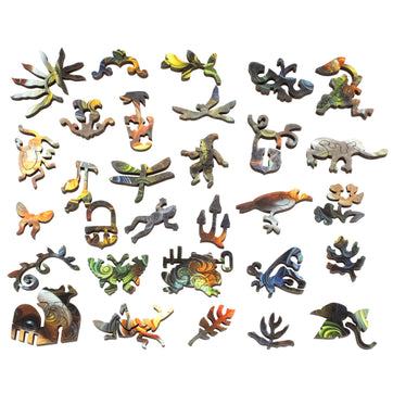 The Spirited Curlicues of Gnarly the Gnome (247 Piece Shaped Wooden Jigsaw Puzzle) - Nautilus Puzzles - Wooden Jigsaw Puzzles For Adults