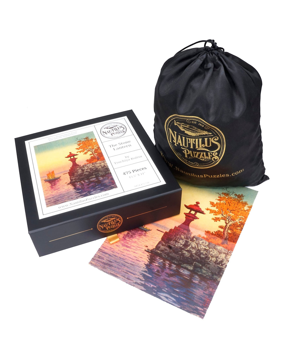 The Stone Lantern (475 Piece Wooden Jigsaw Puzzle) - Nautilus Puzzles - Wooden Jigsaw Puzzles For Adults