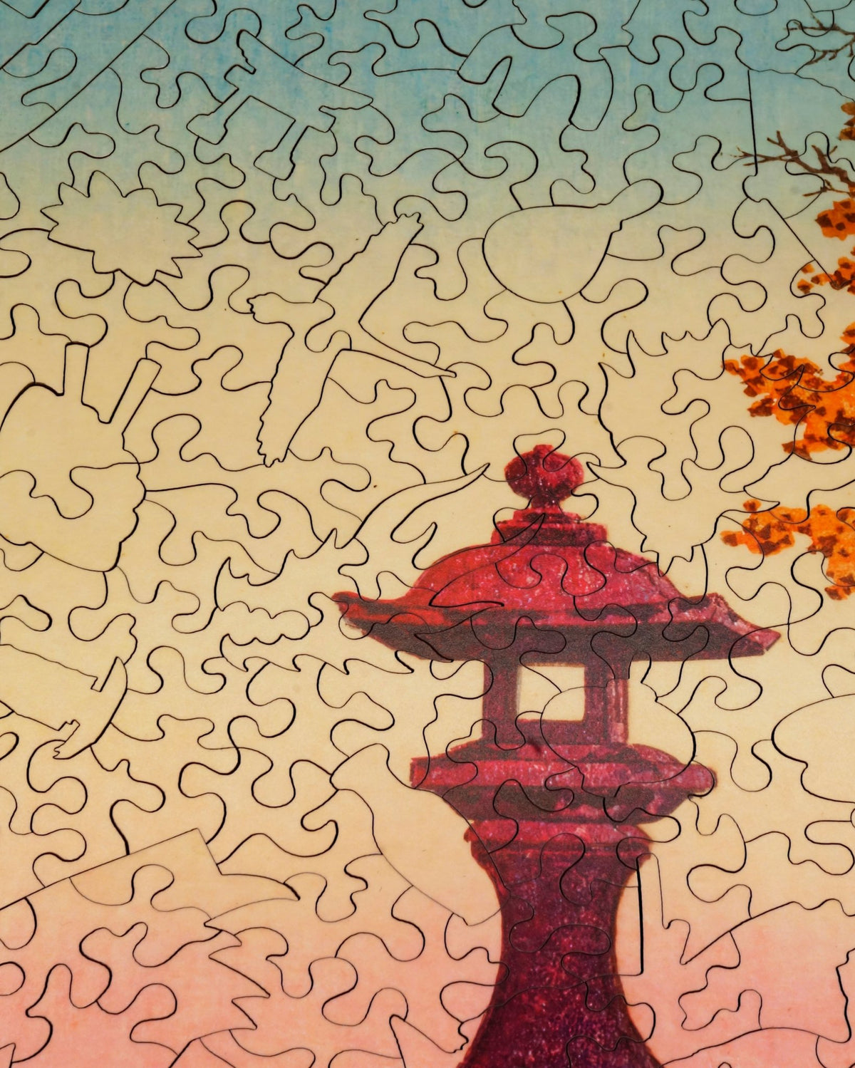The Stone Lantern (475 Piece Wooden Jigsaw Puzzle) - Nautilus Puzzles - Wooden Jigsaw Puzzles For Adults