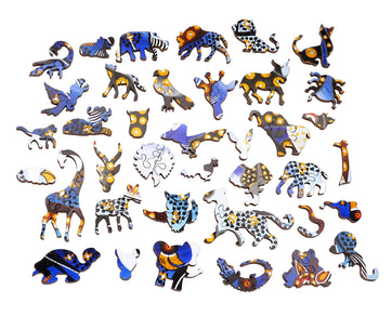 Tinga Tinga Animals (320 Pieces) Wooden Jigsaw Puzzle - Nautilus Puzzles - Wooden Jigsaw Puzzles For Adults