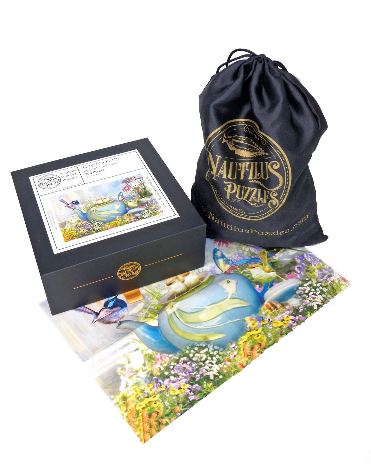 Tiny Tea Party (250 Piece Wooden Jigsaw Puzzle) - Nautilus Puzzles - Wooden Jigsaw Puzzles For Adults