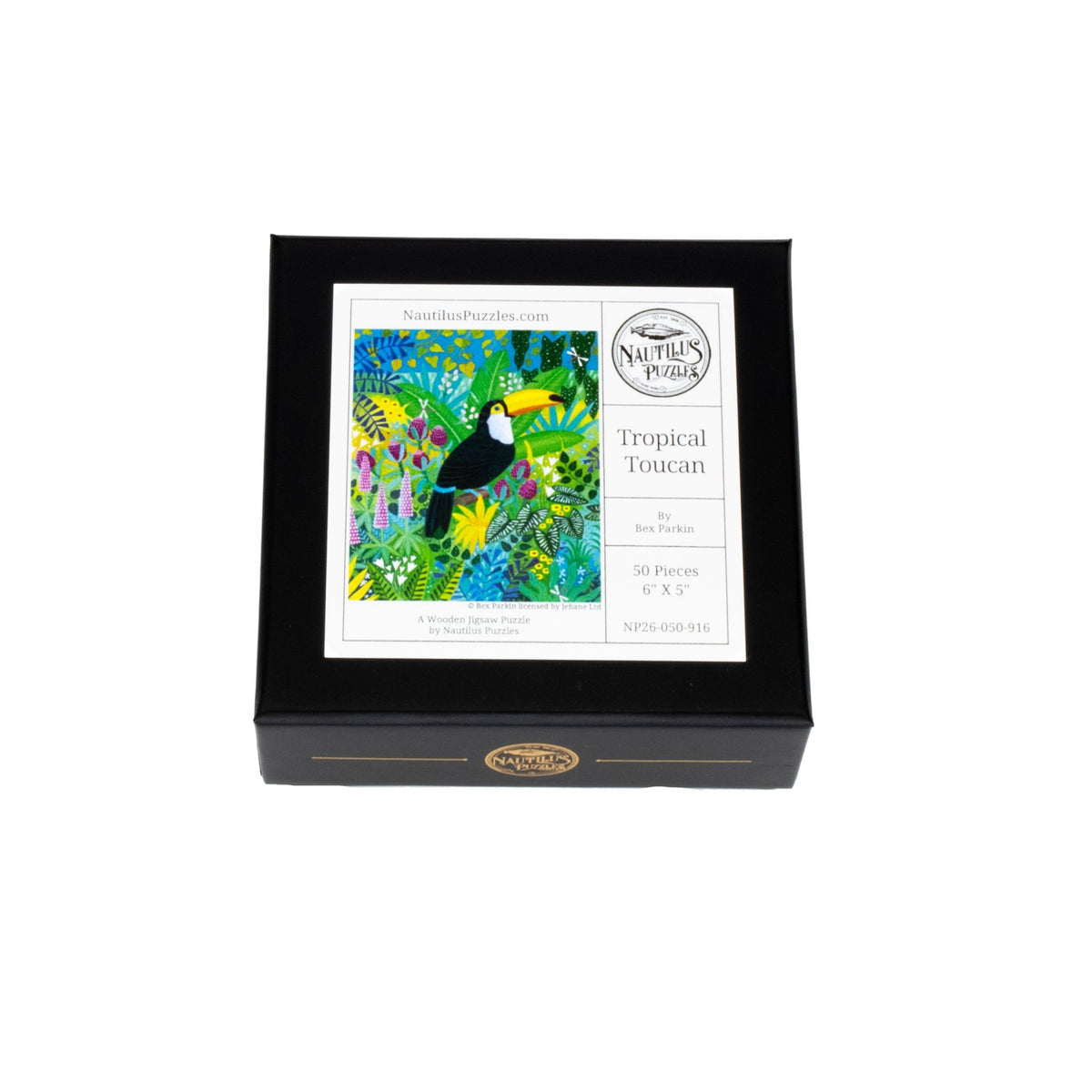 Tropical Toucan (50 Piece Mini Wooden Jigsaw Puzzle) - Nautilus Puzzles - Wooden Jigsaw Puzzles For Adults