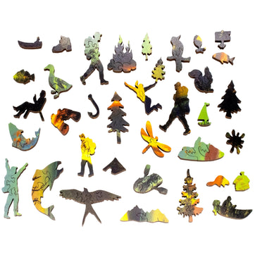 Twilight, Lake Tahoe (481 Piece Wooden Jigsaw Puzzle) - Nautilus Puzzles - Wooden Jigsaw Puzzles For Adults