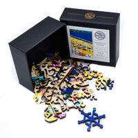 Umbrellas and Cabanas (50 Piece Mini Wooden Jigsaw Puzzle) - Nautilus Puzzles - Wooden Jigsaw Puzzles For Adults