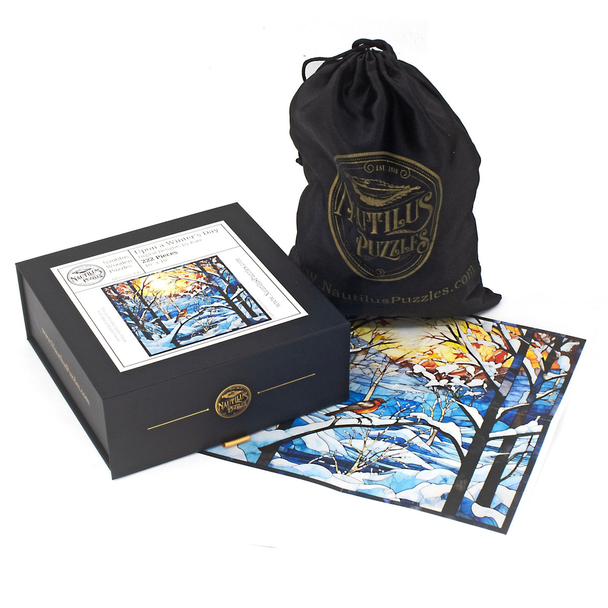 Upon a Winter's Day (222 Piece Wooden Jigsaw Puzzle) - Nautilus Puzzles - Wooden Jigsaw Puzzles For Adults