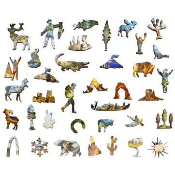 US National Parks Posters (505 Piece Wooden Jigsaw Puzzle) - Nautilus Puzzles - Wooden Jigsaw Puzzles For Adults