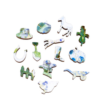 Washday Blues (50 Piece Mini Wooden Jigsaw Puzzle) - Nautilus Puzzles - Wooden Jigsaw Puzzles For Adults