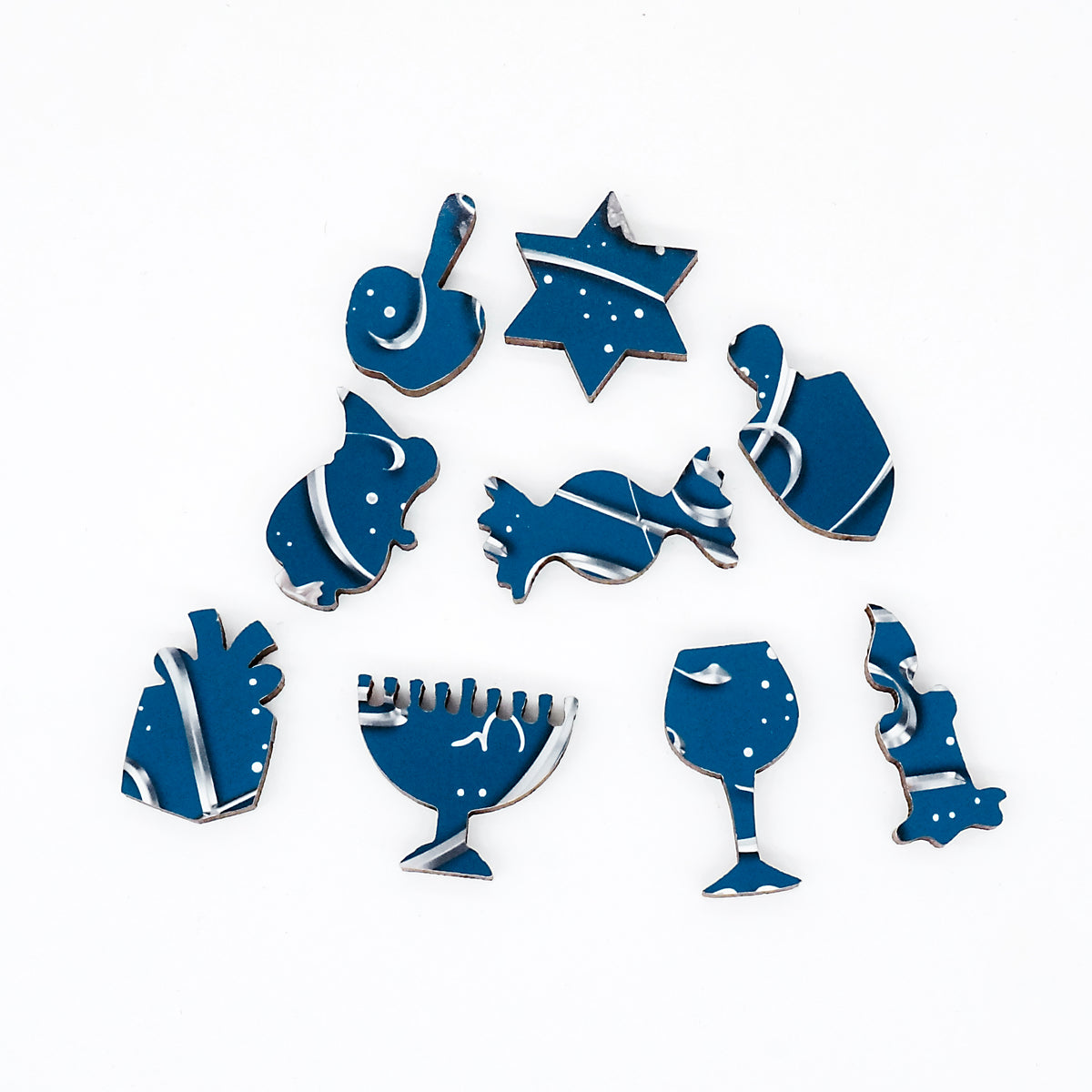 Happy Hanukkah (50 Piece Mini Wooden Jigsaw Puzzle) - Nautilus Puzzles - Wooden Jigsaw Puzzles For Adults