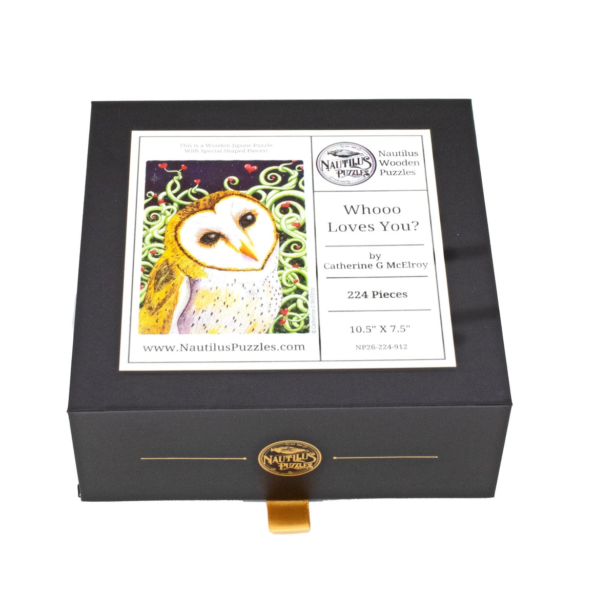 Whooo Loves You? - 224 Piece Owl Puzzle - Nautilus Puzzles - Wooden Jigsaw Puzzles For Adults