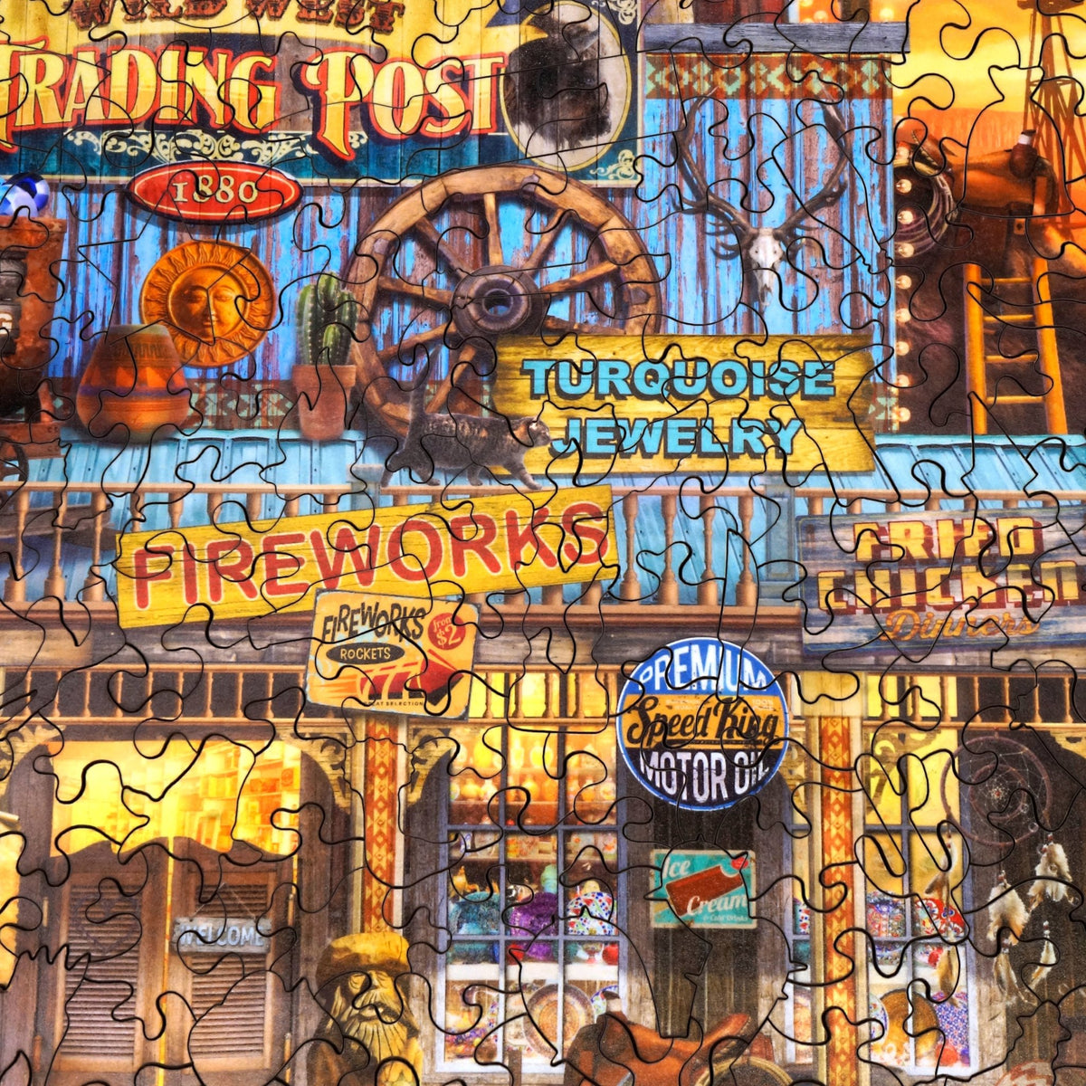 Wild West Trading Post (499 Piece Wooden Jigsaw Puzzle) - Nautilus Puzzles - Wooden Jigsaw Puzzles For Adults