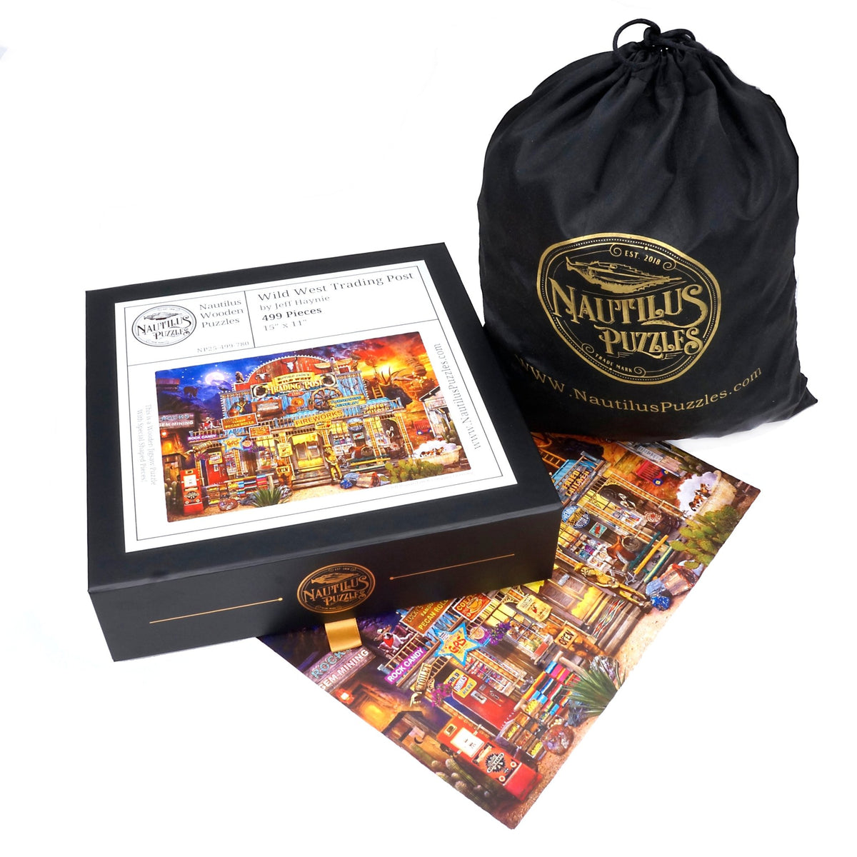Wild West Trading Post (499 Piece Wooden Jigsaw Puzzle) - Nautilus Puzzles - Wooden Jigsaw Puzzles For Adults