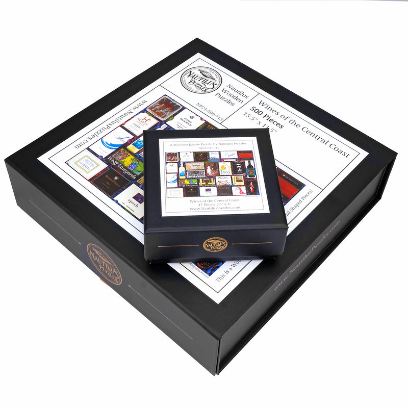 Wines of the Central Coast - 47 Piece Mini Wooden Jigsaw Puzzle - Nautilus Puzzles - Wooden Jigsaw Puzzles For Adults