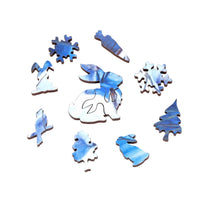 Winter Blues (50 Piece Mini Wooden Jigsaw Puzzle) - Nautilus Puzzles - Wooden Jigsaw Puzzles For Adults