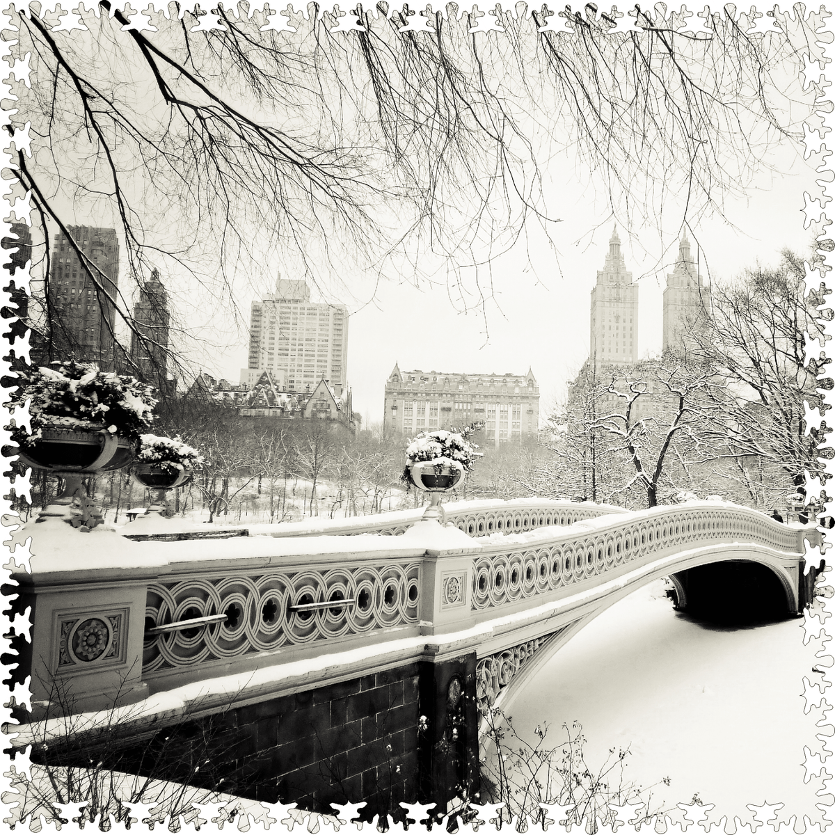 Winter's Touch - Central Park (407 Piece Wooden Jigsaw Puzzle) Extra Difficult - Nautilus Puzzles - Wooden Jigsaw Puzzles For Adults