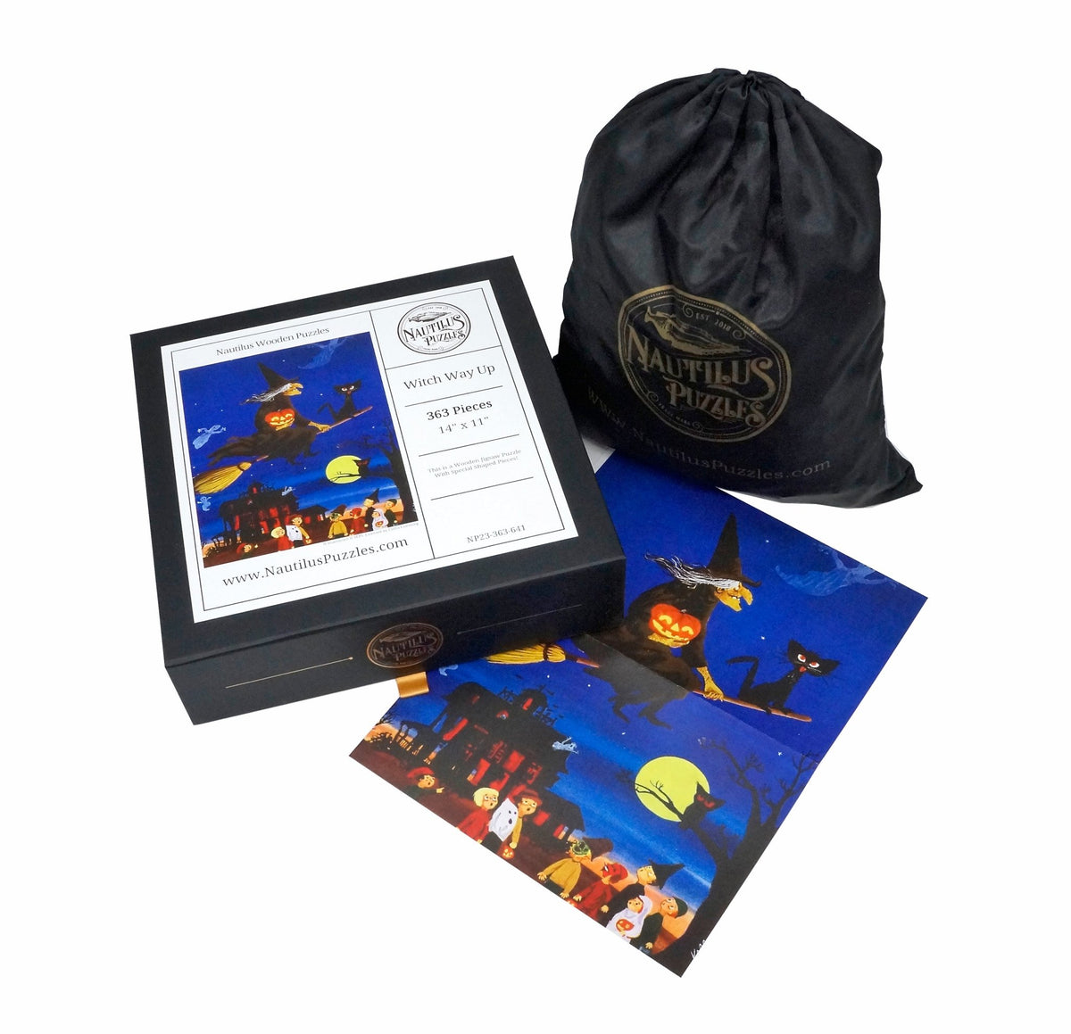 Witch Way Up (363 Piece Halloween Wooden Jigsaw Puzzle) - Nautilus Puzzles - Wooden Jigsaw Puzzles For Adults