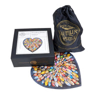 Wooden Heart (150 Piece Shaped Wooden Jigsaw Puzzle) - Nautilus Puzzles - Wooden Jigsaw Puzzles For Adults
