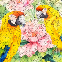 Yellow Macaws (375 Piece Wooden Jigsaw Puzzle) - Nautilus Puzzles - Wooden Jigsaw Puzzles For Adults