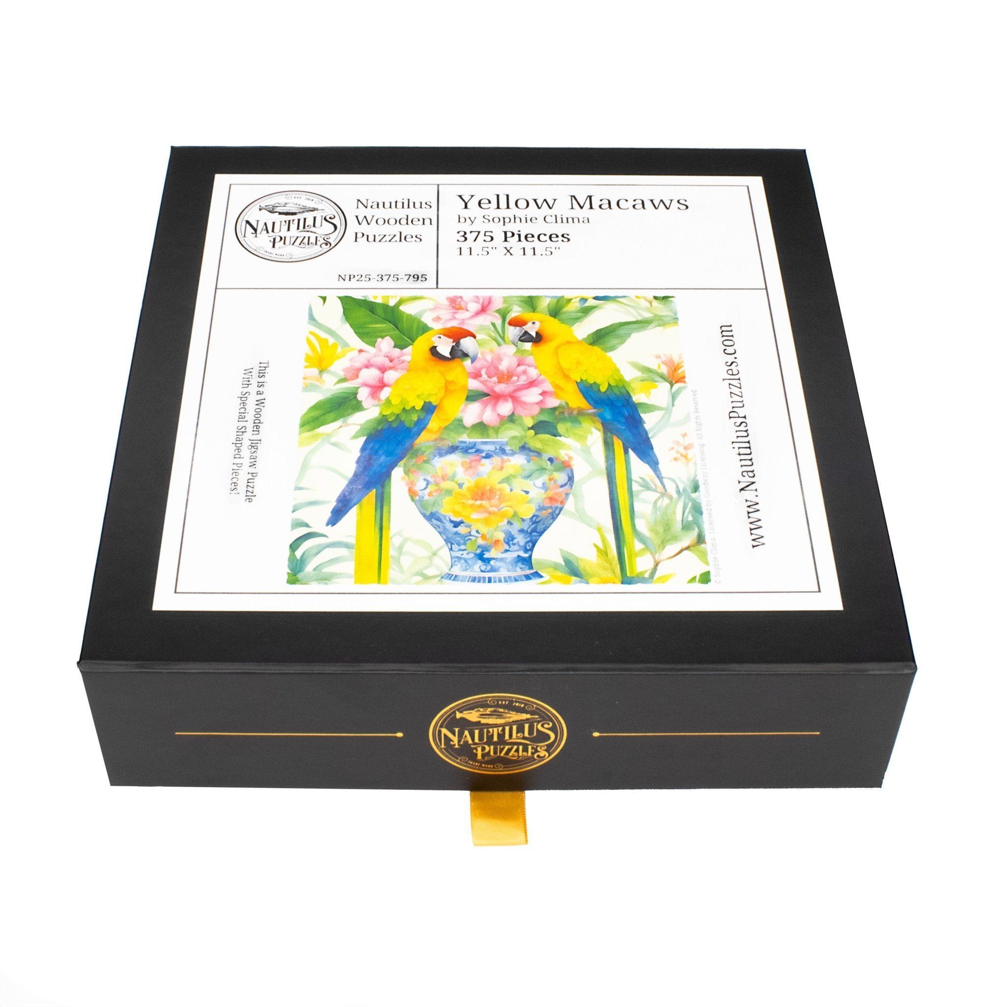 Yellow Macaws (375 Piece Wooden Jigsaw Puzzle) - Nautilus Puzzles - Wooden Jigsaw Puzzles For Adults