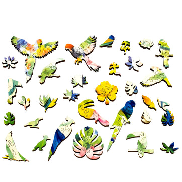 Yellow Macaws (375 Piece Wooden Jigsaw Puzzle) - Nautilus Puzzles - Wooden Jigsaw Puzzles For Adults