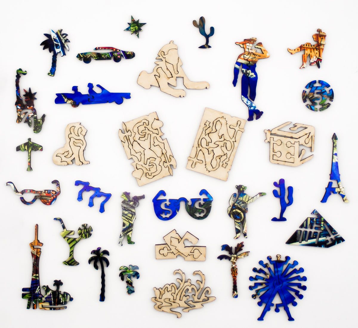 Las Vegas (449 Piece Wooden Jigsaw Puzzle) - Nautilus Puzzles - Wooden Jigsaw Puzzles For Adults