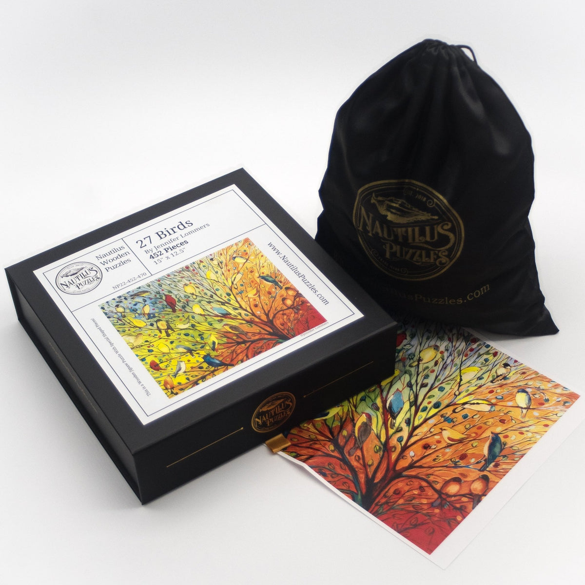 27 Birds (452 Piece Wooden Jigsaw Puzzle) - Nautilus Puzzles - Wooden Jigsaw Puzzles For Adults