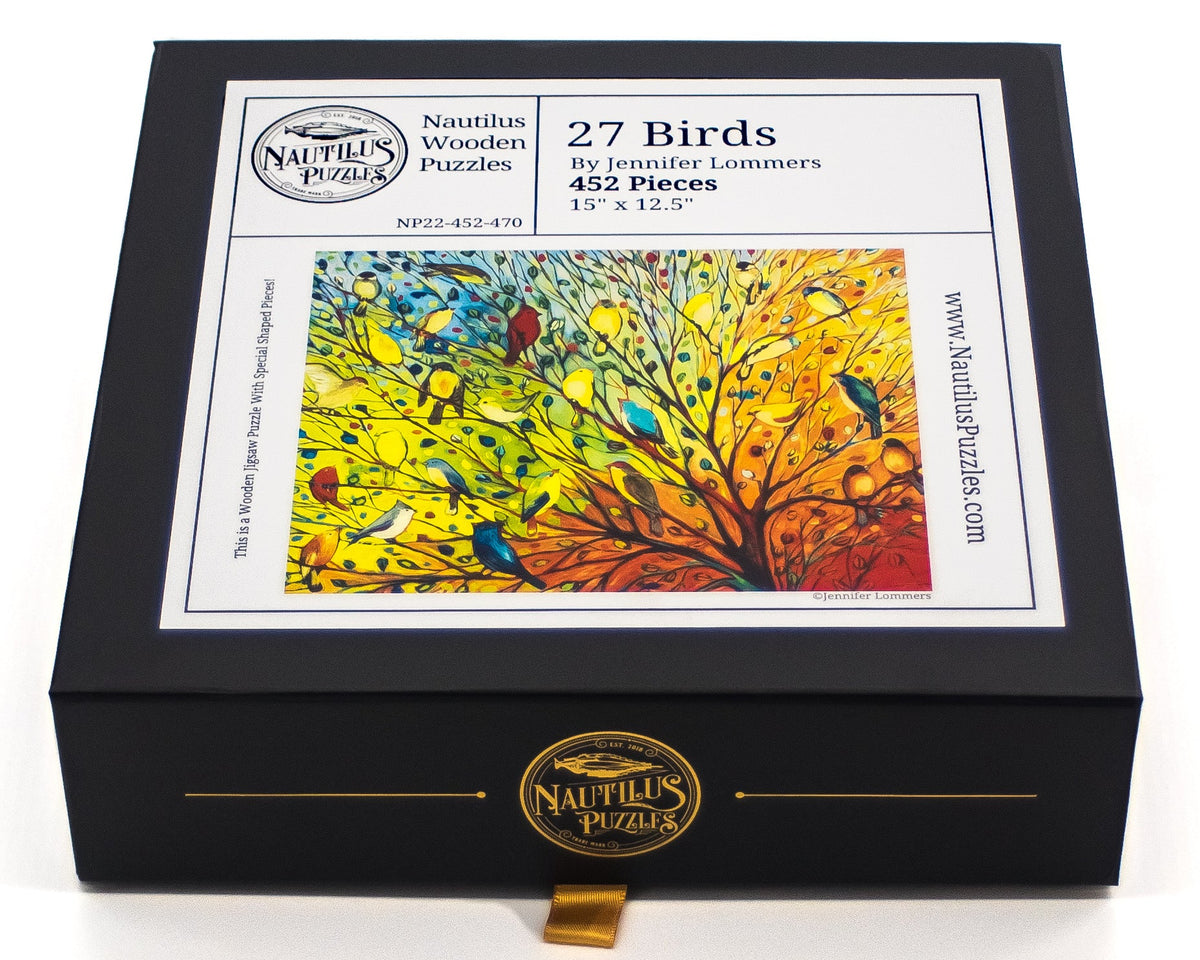 27 Birds (452 Piece Wooden Jigsaw Puzzle) - Nautilus Puzzles - Wooden Jigsaw Puzzles For Adults