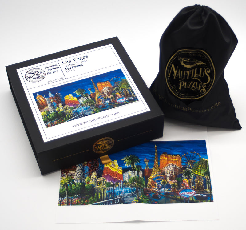 Las Vegas (449 Piece Wooden Jigsaw Puzzle) - Nautilus Puzzles - Wooden Jigsaw Puzzles For Adults
