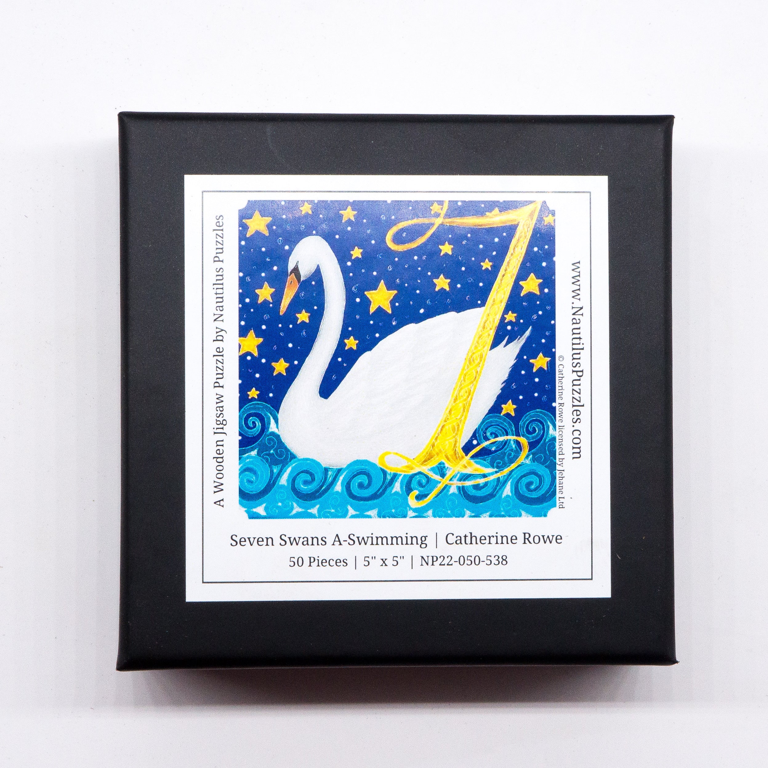 Seven Swans A Swimming (50 Piece Mini Wooden Jigsaw Puzzle