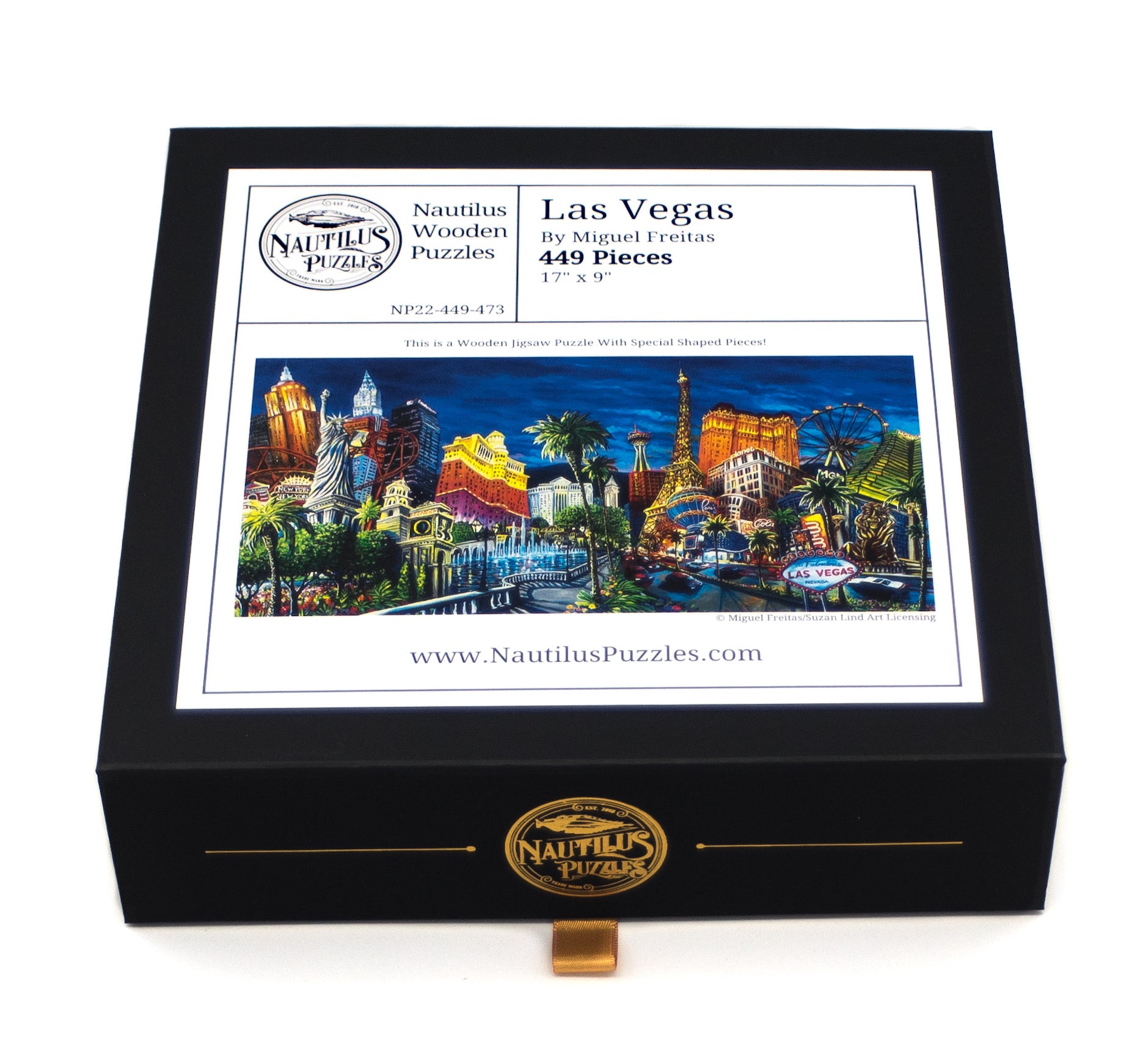 Las Vegas (449 Piece Wooden Jigsaw Puzzle) - Nautilus Puzzles - Wooden Jigsaw Puzzles For Adults