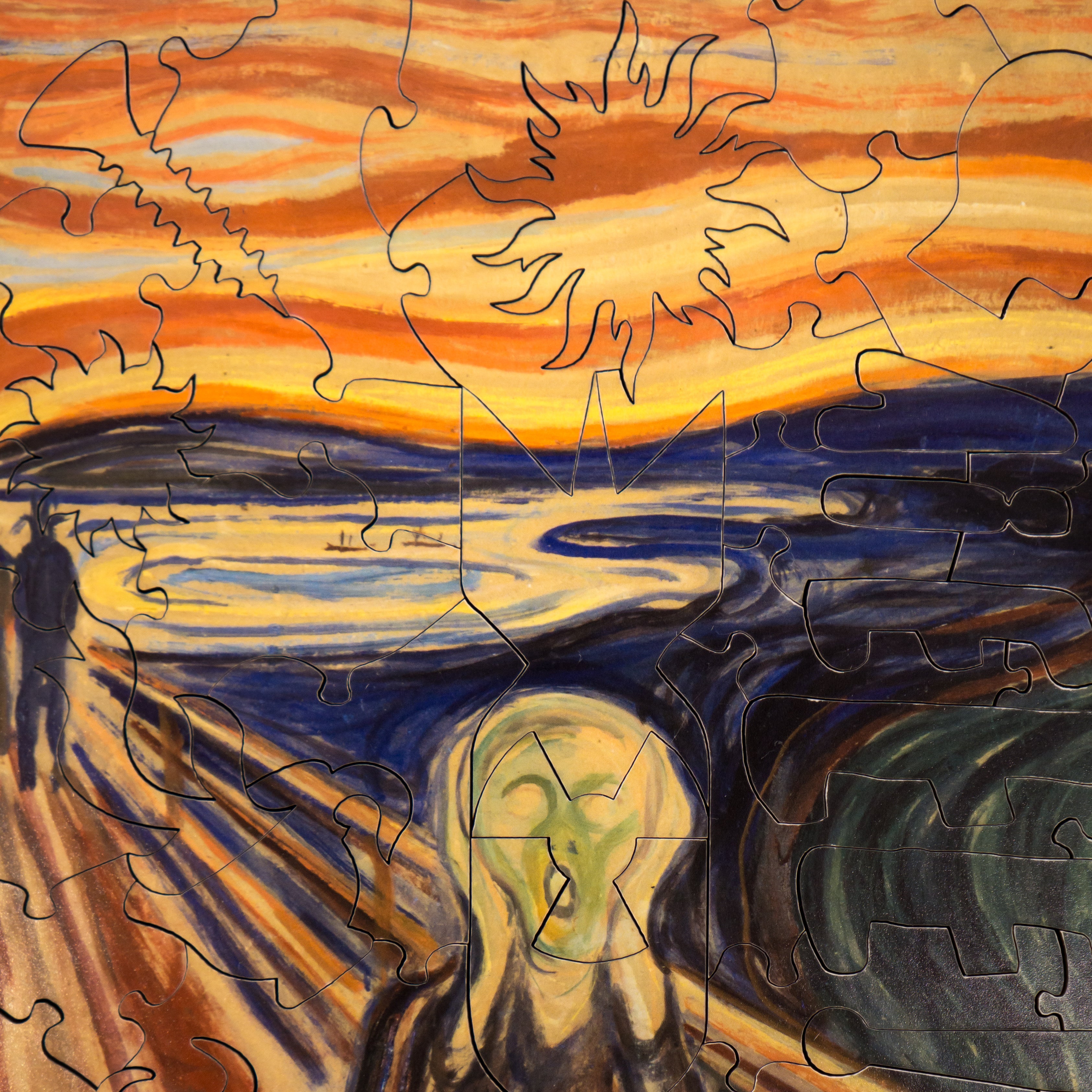 The Scream by Edvard Munch (50 Piece Mini Wooden Jigsaw Puzzle