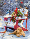Adirondack Christmas Birds (50 Piece Mini Christmas Wooden Puzzle) - Nautilus Puzzles - Wooden Jigsaw Puzzles For Adults