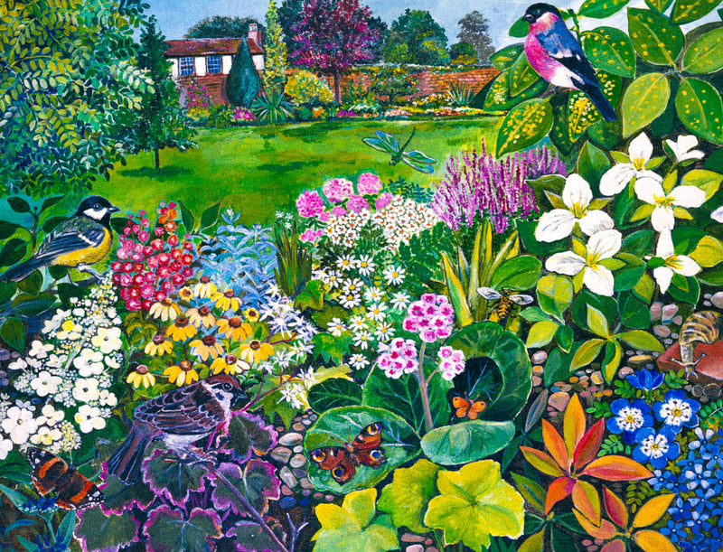An English Cottage Garden - 425 Piece Wooden Jigsaw Puzzle | Nautilus Puzzles, Wooden Jigsaw Puzzles for Adults