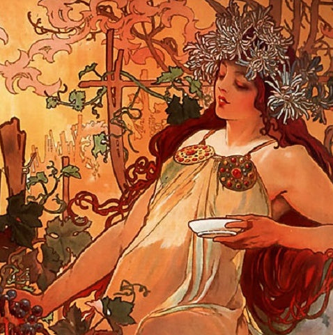 Autumn by Alphonse Mucha (122 Piece Fall Wooden Puzzle) - Nautilus Puzzles - Wooden Jigsaw Puzzles For Adults