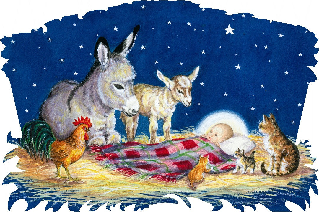 Away in a Manger (62 Pieces) MINI Wooden Christmas Jigsaw Puzzle - Nautilus Puzzles - Wooden Jigsaw Puzzles For Adults