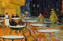 Cafe Terrace At Night, Detail by Vincent Van Gogh (50 Pieces) Mini Wooden Puzzle) - Nautilus Puzzles - Wooden Jigsaw Puzzles For Adults