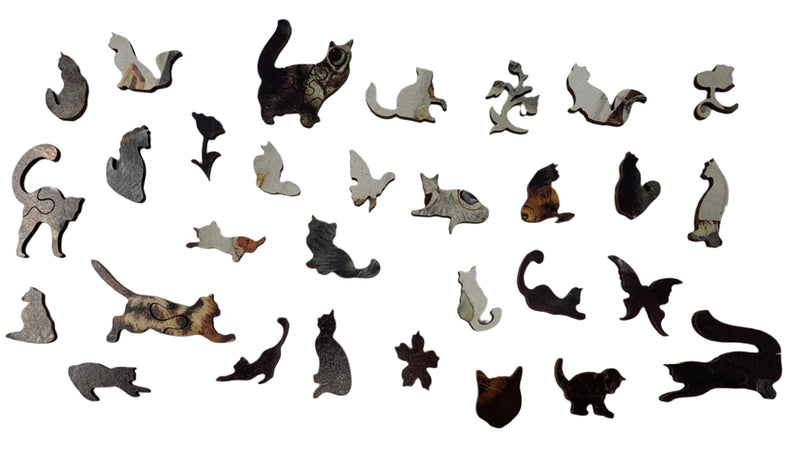 The Bachelor Party (146 Piece Cat Jigsaw Puzzle) - Nautilus Puzzles - Wooden Jigsaw Puzzles For Adults